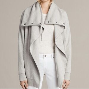 AllSaints Brooke Knit Jacket, Grey Size L